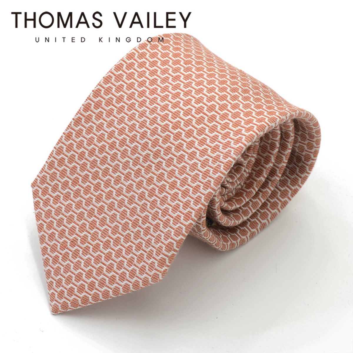 토마스 베일리(THOMAS VAILEY) [THOMAS VAILEY] 토마스베일리 세미세븐폴더 실크 넥타이 - 기어 오렌지 8cm