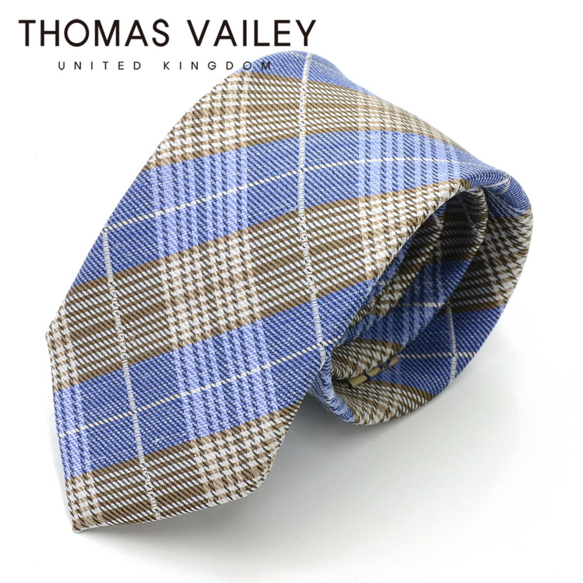 토마스 베일리(THOMAS VAILEY) [THOMAS VAILEY] 토마스베일리 세미세븐폴더 실크 넥타이 - 시리즈 스카이8cm