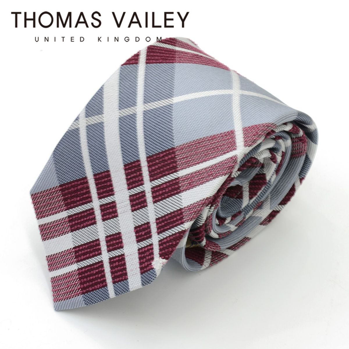토마스 베일리(THOMAS VAILEY) [THOMAS VAILEY] 토마스베일리 세미세븐폴더 실크 넥타이 - 와일드 와인8cm