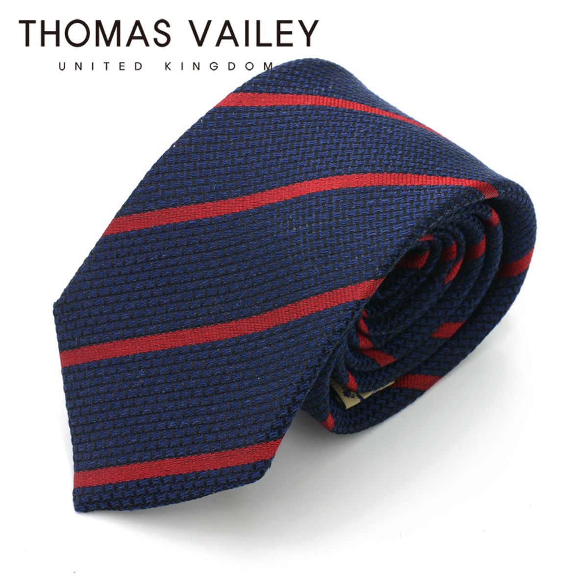 토마스 베일리(THOMAS VAILEY) [THOMAS VAILEY] 토마스베일리 세미세븐폴더 실크 넥타이 - 콜스 네이비 7.7cm