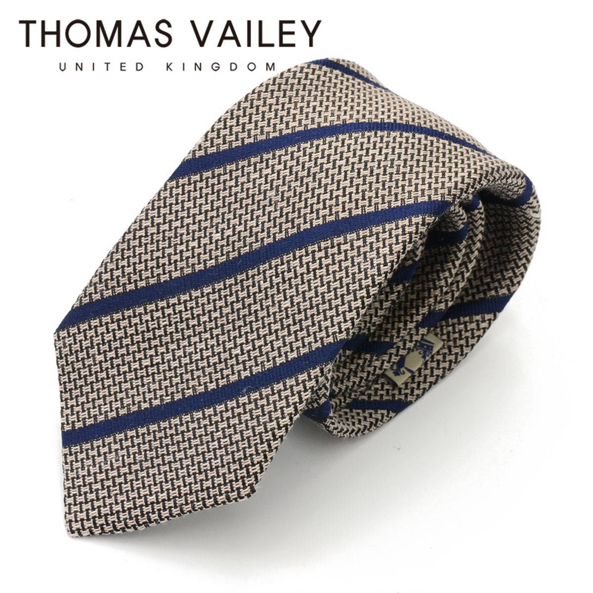 토마스 베일리(THOMAS VAILEY) [THOMAS VAILEY] 토마스베일리 세미세븐폴더 실크 넥타이 - 콜스 베이지 7.7cm