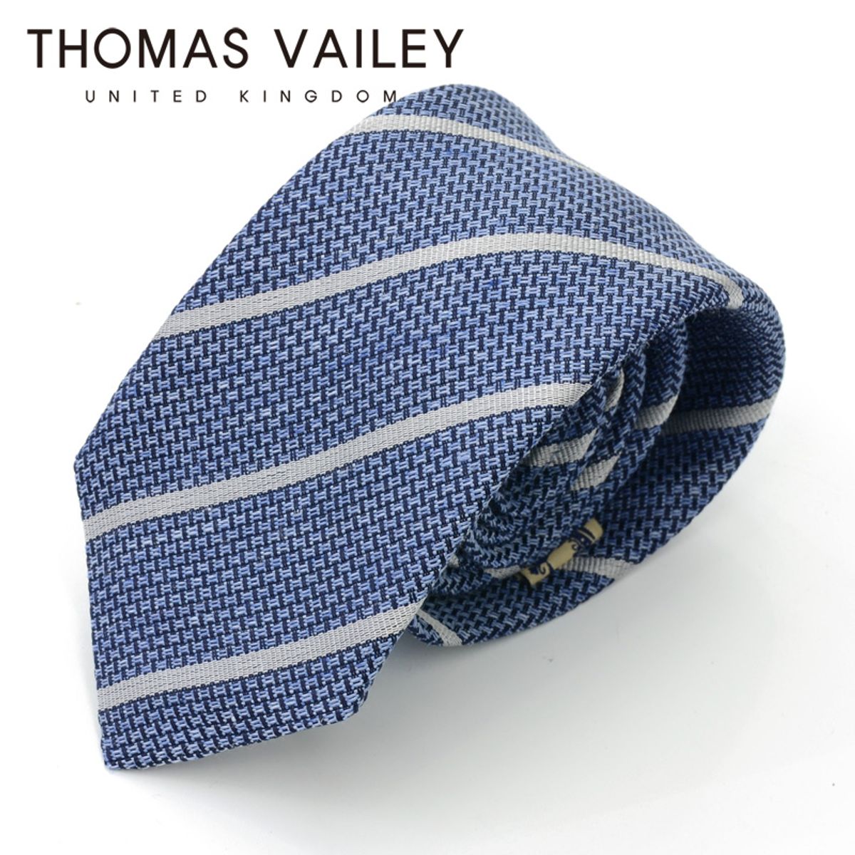 토마스 베일리(THOMAS VAILEY) [THOMAS VAILEY] 토마스베일리 세미세븐폴더 실크 넥타이 - 콜스 스카이 7.7cm