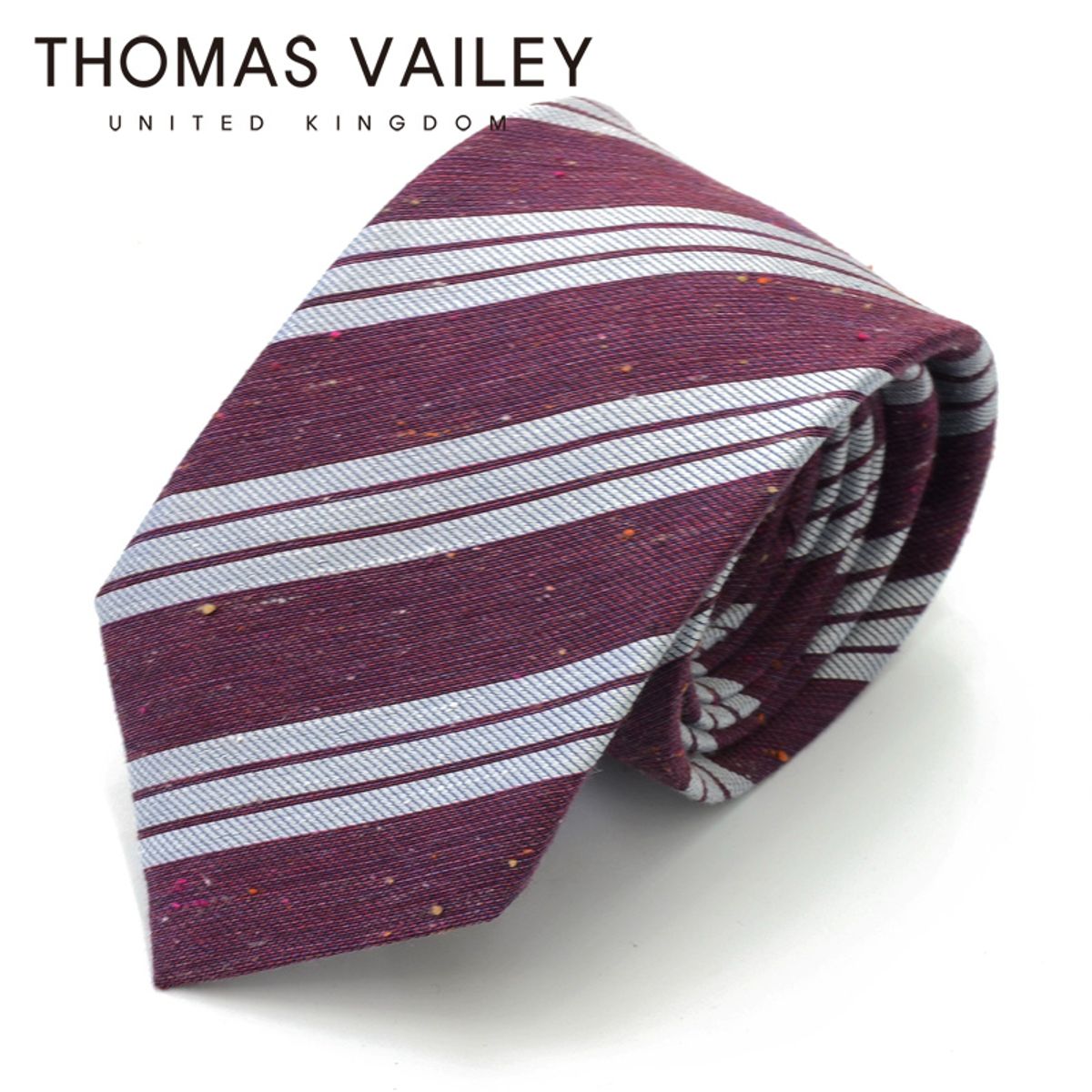 토마스 베일리(THOMAS VAILEY) [THOMAS VAILEY] 토마스베일리 세미세븐폴더 실크 넥타이 - 트리플 와인 8cm