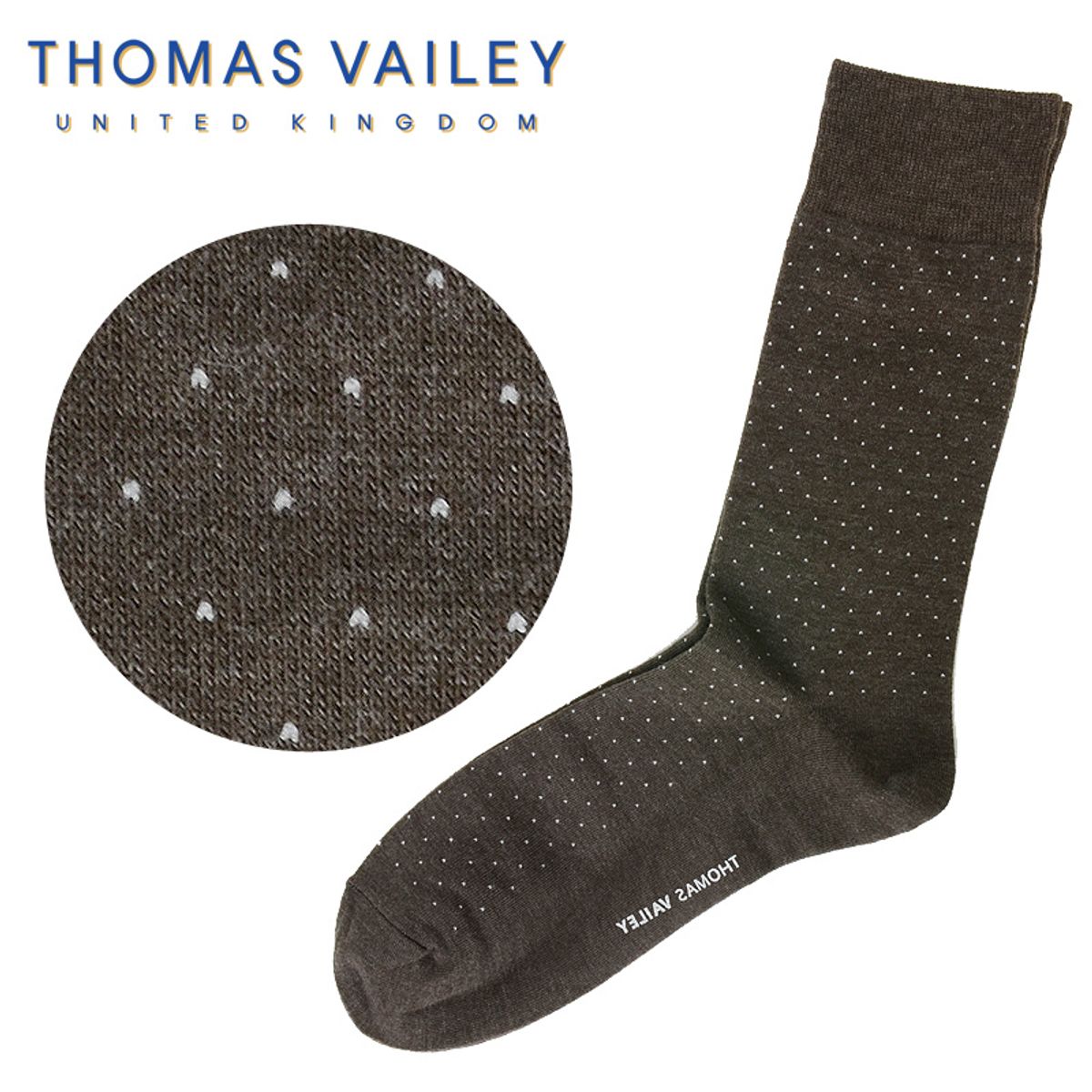 토마스 베일리(THOMAS VAILEY) [THOMAS VAILEY] 토마스베일리 신사양말 - 핀도트 브라운