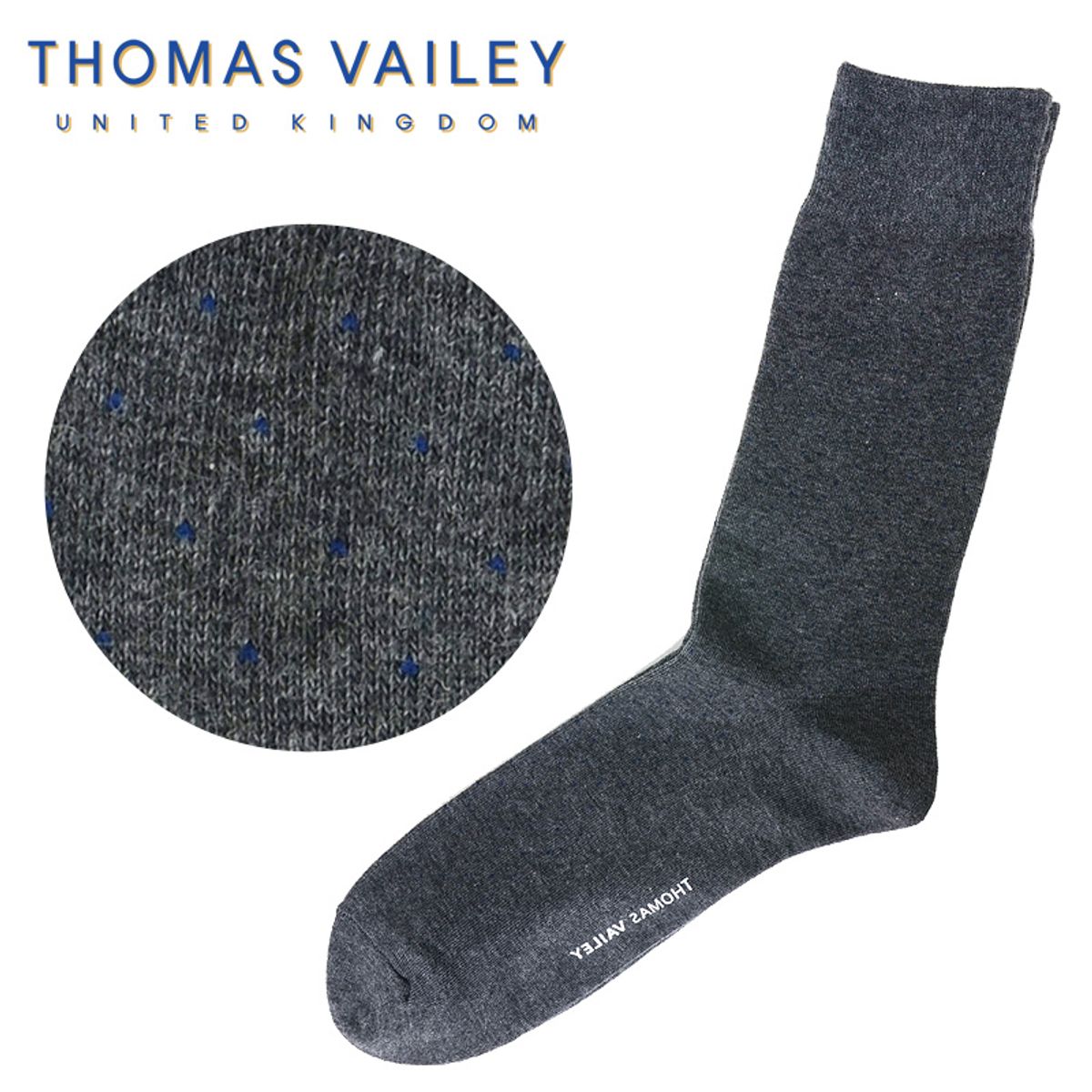토마스 베일리(THOMAS VAILEY) [THOMAS VAILEY] 토마스베일리 신사양말 - 핀도트 그레이