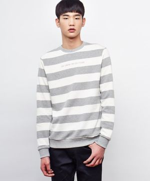 STRIPE SWEAT SHIRTS (GRAY)