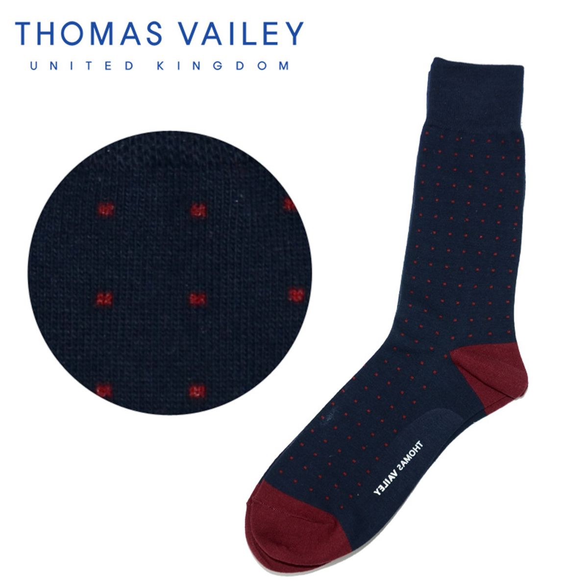 토마스 베일리(THOMAS VAILEY) [THOMAS VAILEY] 토마스베일리 신사양말 - 스퀘어도트 네이비