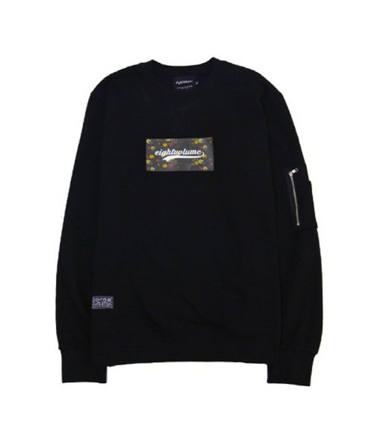에잇볼륨(EIGHTVOLUME) EV S.Flower Logo Crewneck (Black)