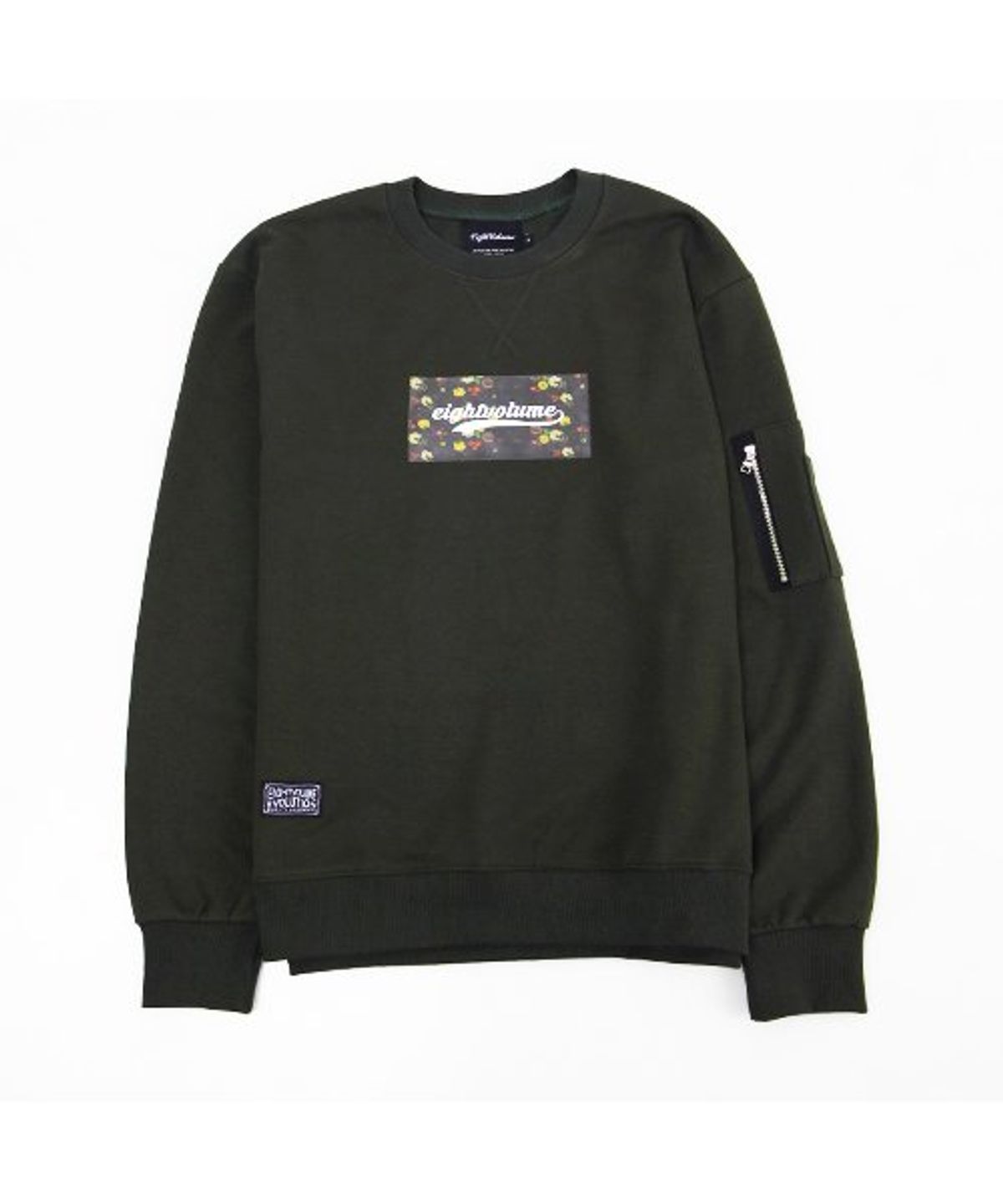 에잇볼륨(EIGHTVOLUME) EV S.Flower Logo Crewneck (Khaki)