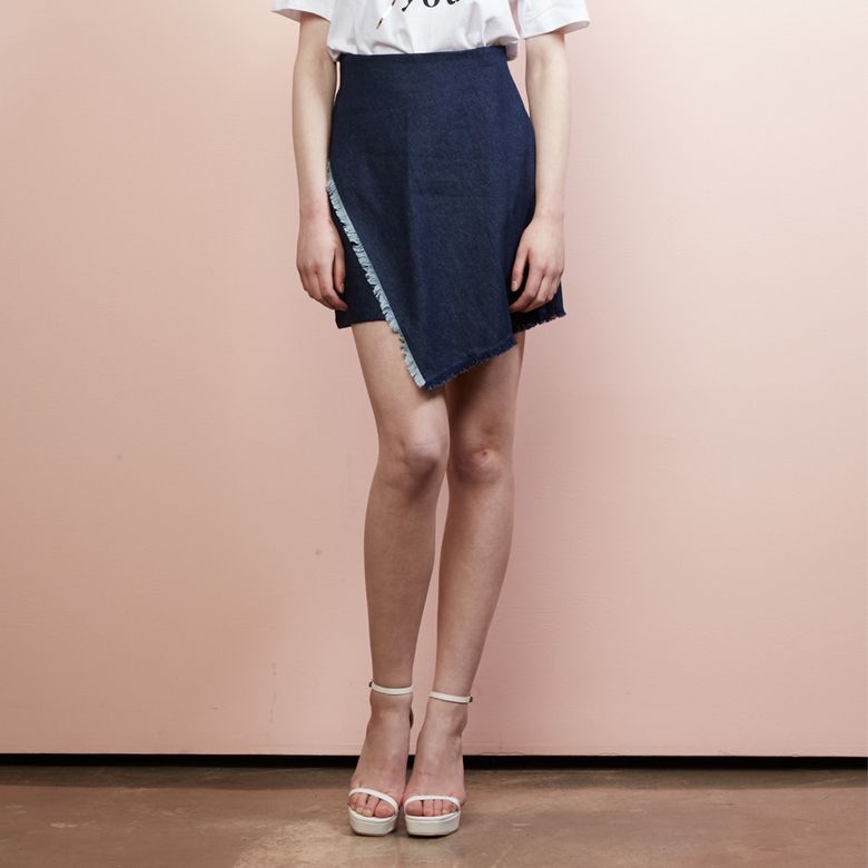 UNBALANCE DENIM SKIRT