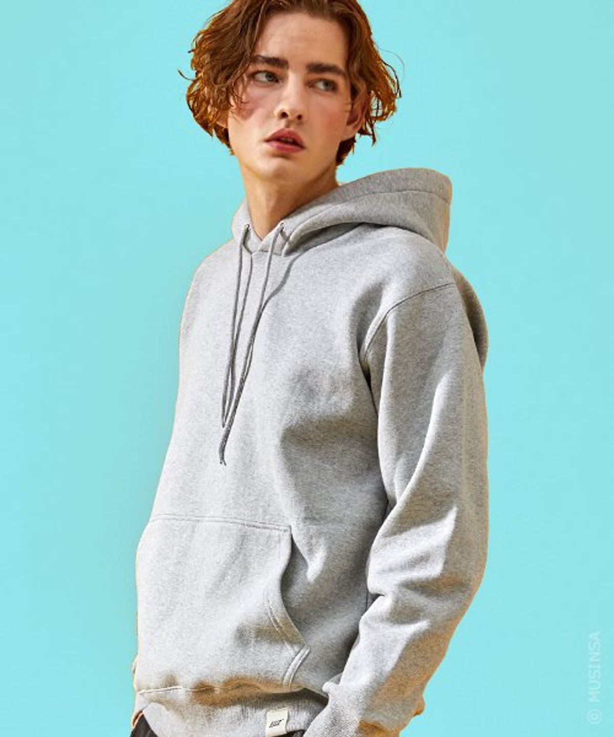 유니어패럴(UNI APPAREL) 베이직 스웨트 후드티 그레이