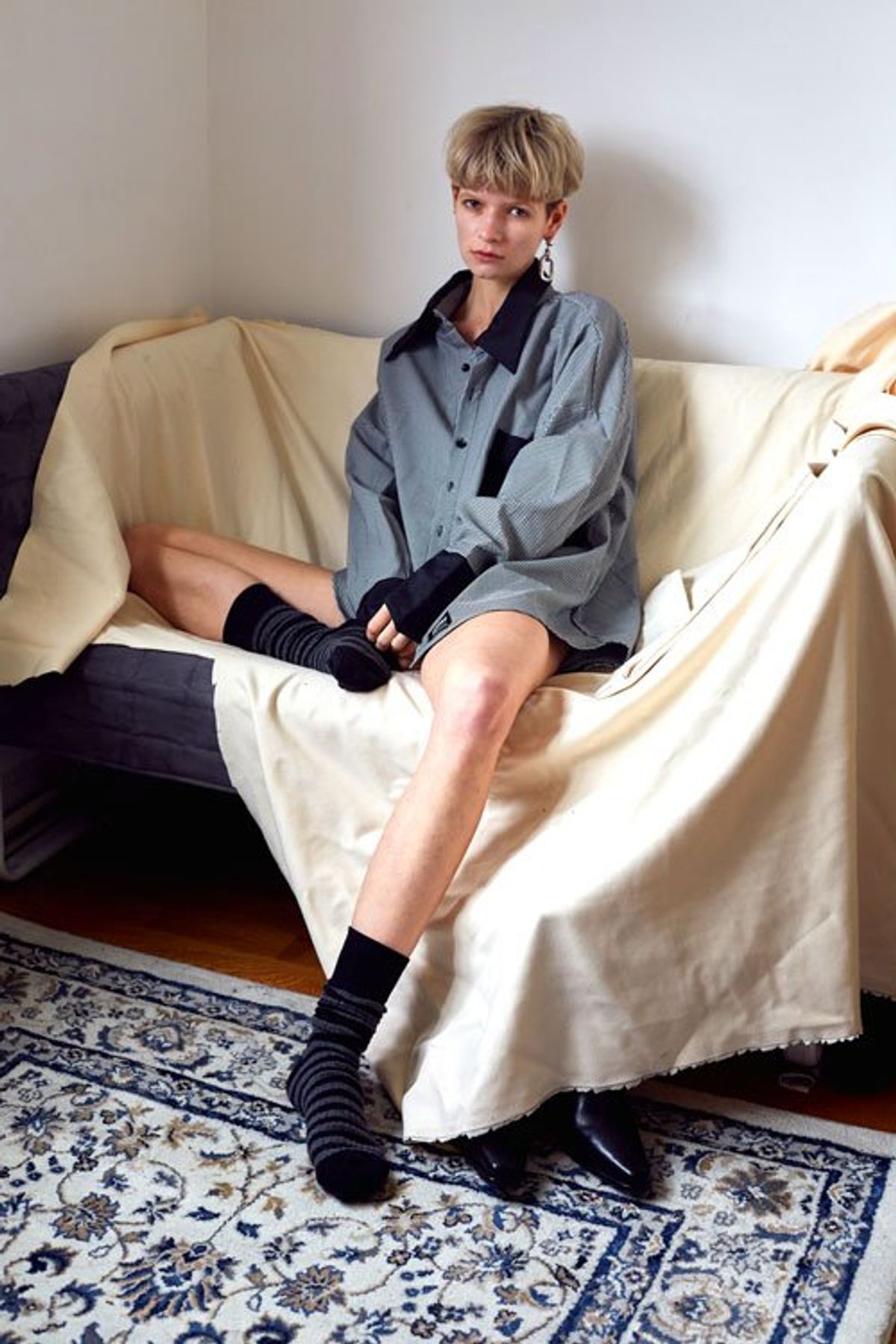 이즈오프(EASEOFF) DAE-026 BLACK&WHITE CHECK SHIRT(UNISEX)