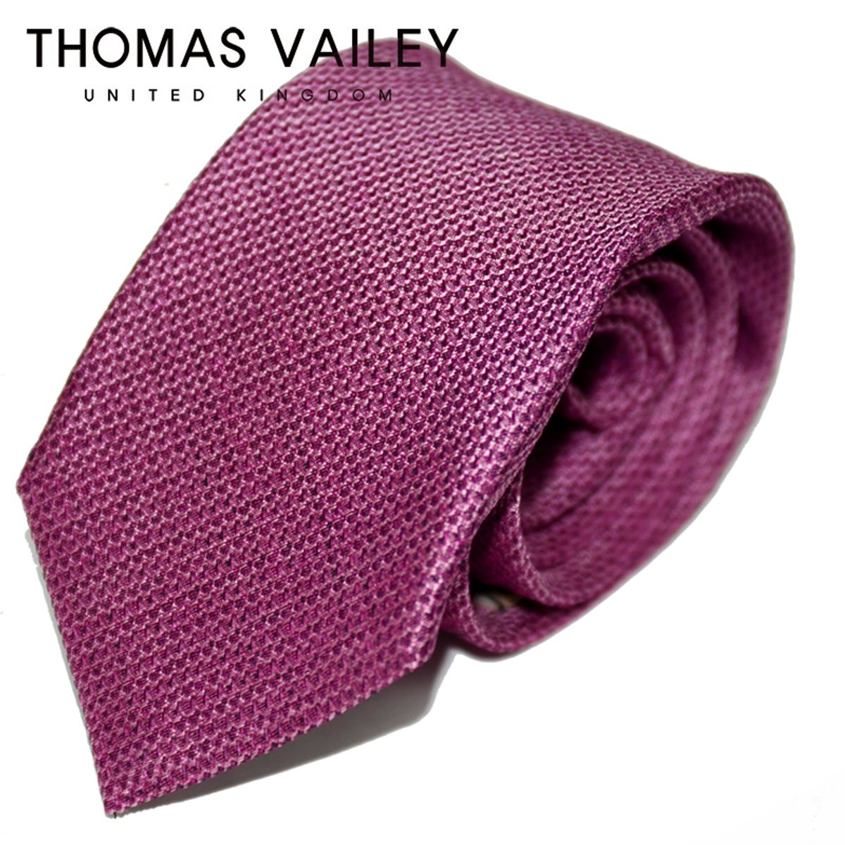 토마스 베일리(THOMAS VAILEY) [THOMAS VAILEY] 토마스베일리 세미세븐폴더 실크 넥타이 - 투톤솔리드 핑크 7.7cm
