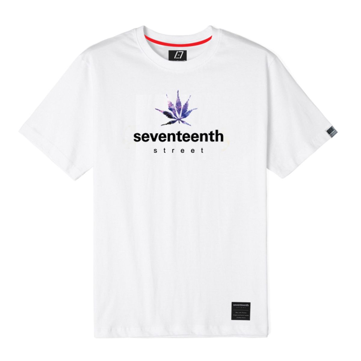 세븐틴스(SEVENTEENTH) 리프 갤럭시 패턴 반팔 티셔츠 화이트