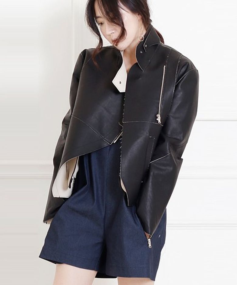 TWOTON ZIPPER LEATHER JACKET