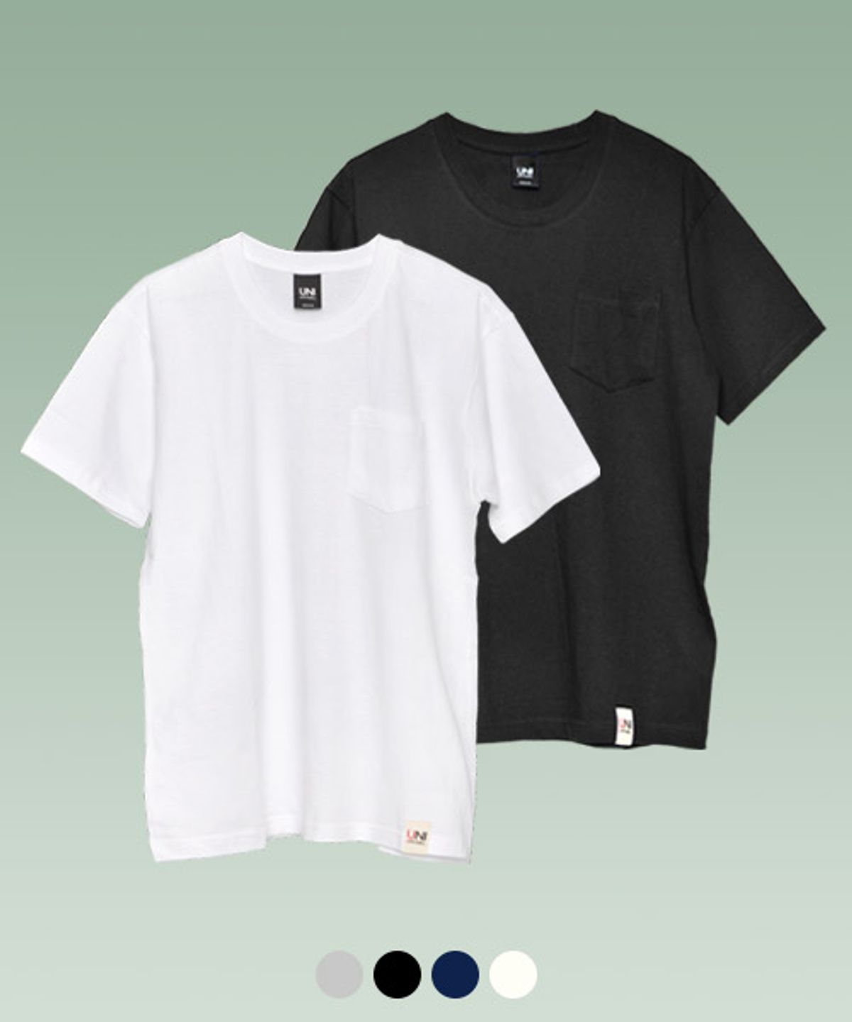 유니어패럴(UNI APPAREL) [2PACK] 베이직 포켓 반팔티 패키지