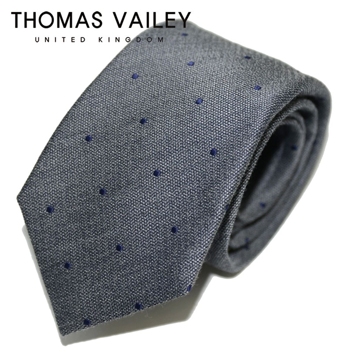 토마스 베일리(THOMAS VAILEY) [THOMAS VAILEY] 토마스베일리 세미세븐폴더 실크 넥타이 - 퀴노아 그레이 7.7cm