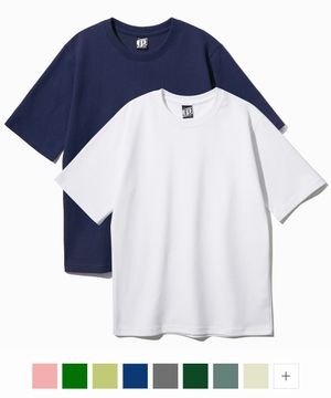 [2PACK] 더블코튼 무지반팔  2PACK KHST1011