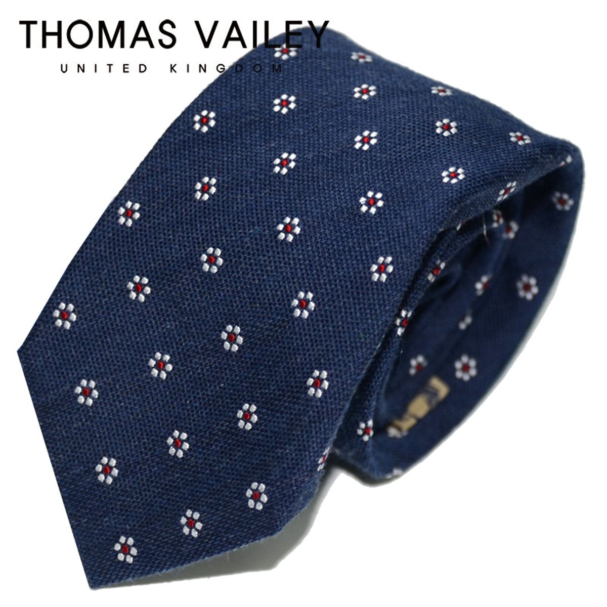 토마스 베일리(THOMAS VAILEY) [THOMAS VAILEY] 토마스베일리 세미세븐폴더 실크 넥타이 - 싱아 네이비 7.7cm