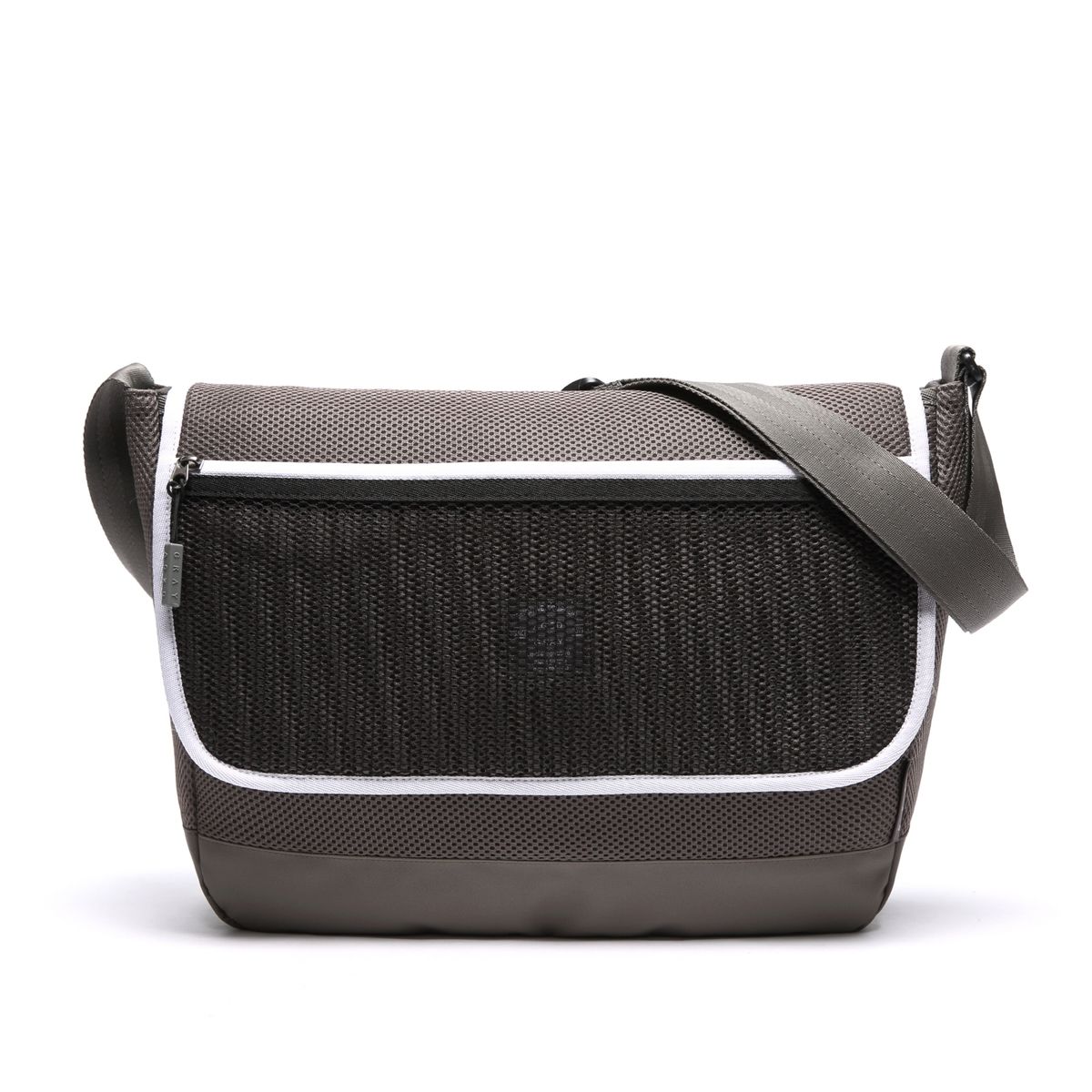 에이지 그레이(AGED GRAY) AT09FDG (Dark gray) mesh crossbag 메쉬크로스백 그레이