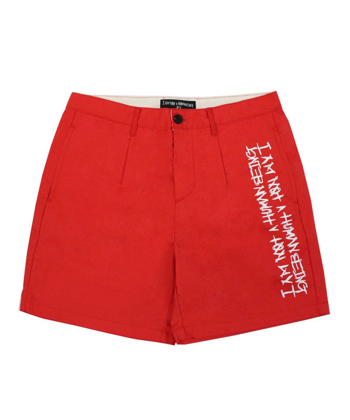 아임낫어휴먼비잉(I AM NOT A HUMAN BEING) Basic Logo Chinos Shorts - Red