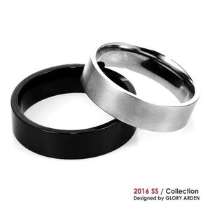 변색/알러지없는 써지컬스틸 6mm 블랙/실버 링