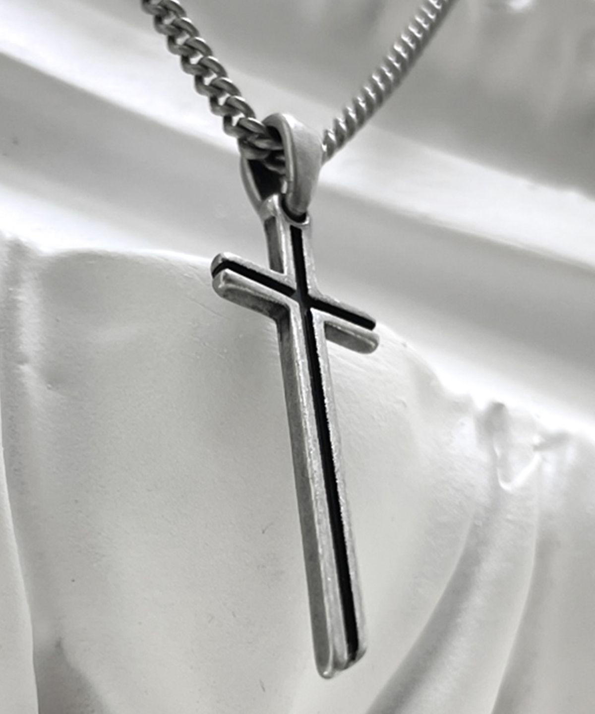 블레스드 뷸렛(BLESSED BULLET) 클레식 체인 크로스 목걸이_빈티지실버/블랙실버/실버/골드