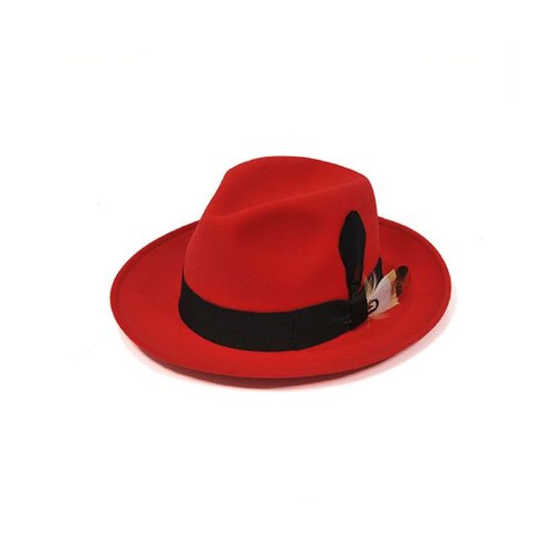 plume custom classic wool fedora [RED]