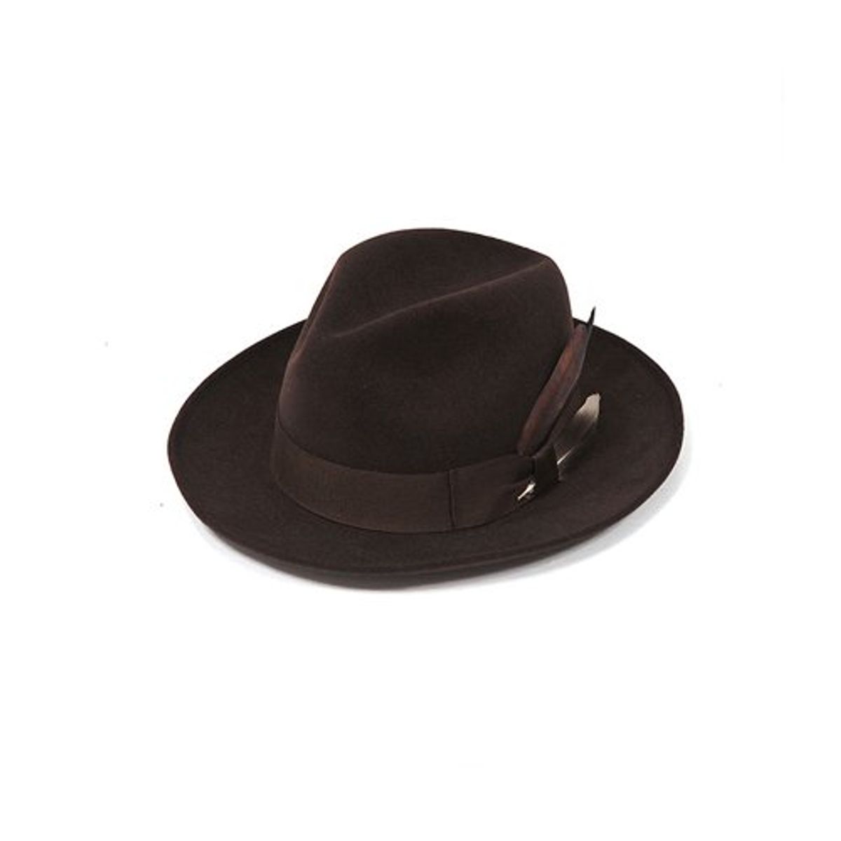 밀리어네어햇(MILLIONAIRE HATS) plume custom classic wool fedora [BROWN]