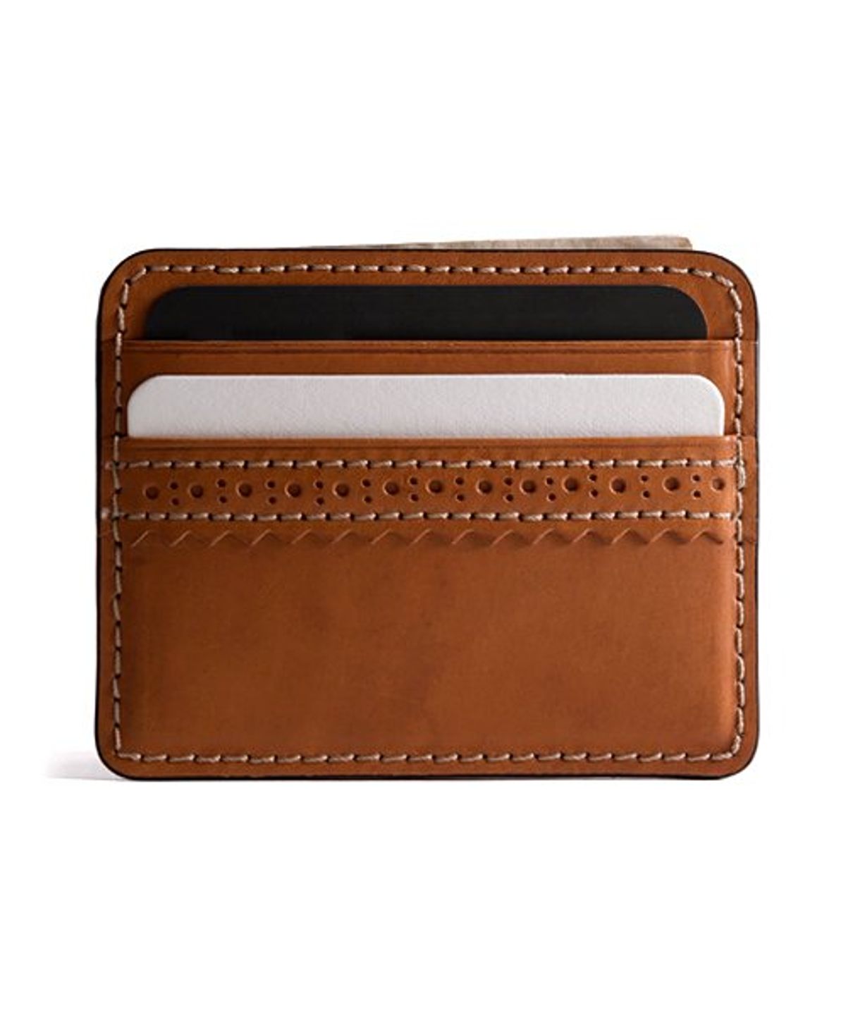 브로그앤머로우(BROGUE AND MORROW) Brogue Card Case (Tan)