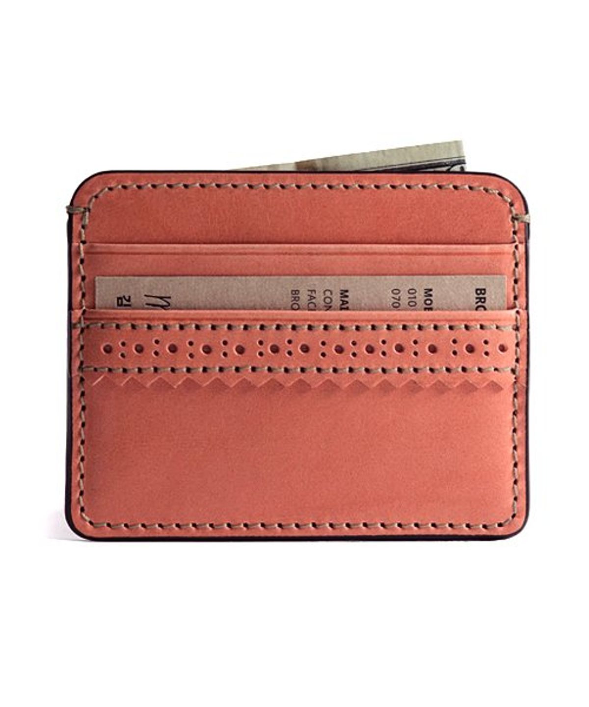 브로그앤머로우(BROGUE AND MORROW) Brogue Card Case (Pink)