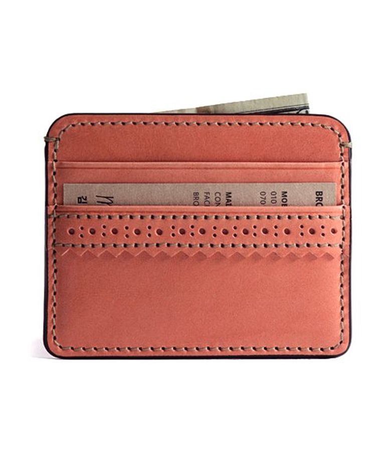 Brogue Card Case (Pink)