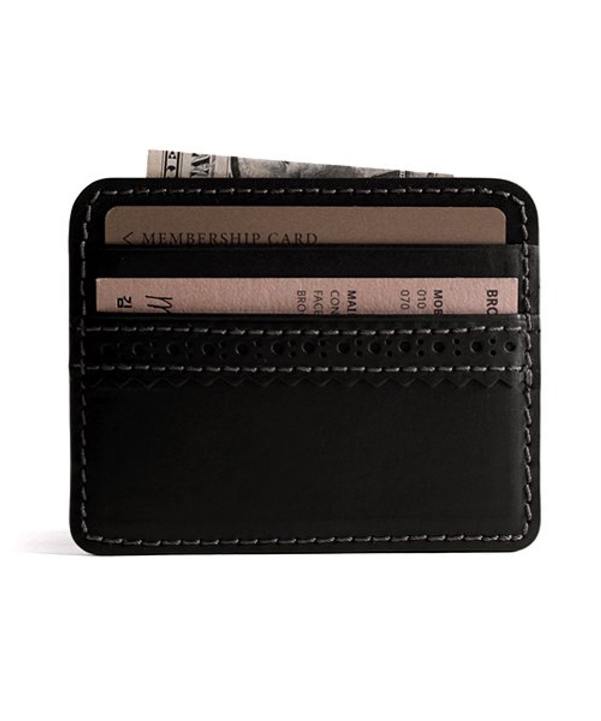 브로그앤머로우(BROGUE AND MORROW) Brogue Card Case (Black)