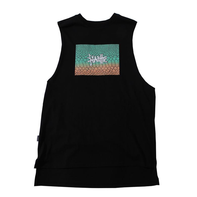 Logo print sleeveless/black