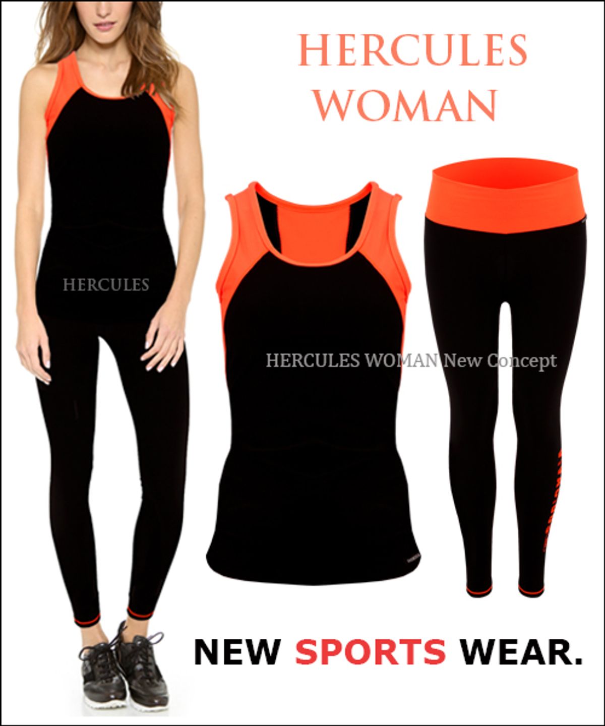헤라클레스 언더웨어(HERCULES UNDERWEAR) [HERCULES] 여자 스포츠웨어 나염포인트 런닝탑/레깅스 HB2FS102W1