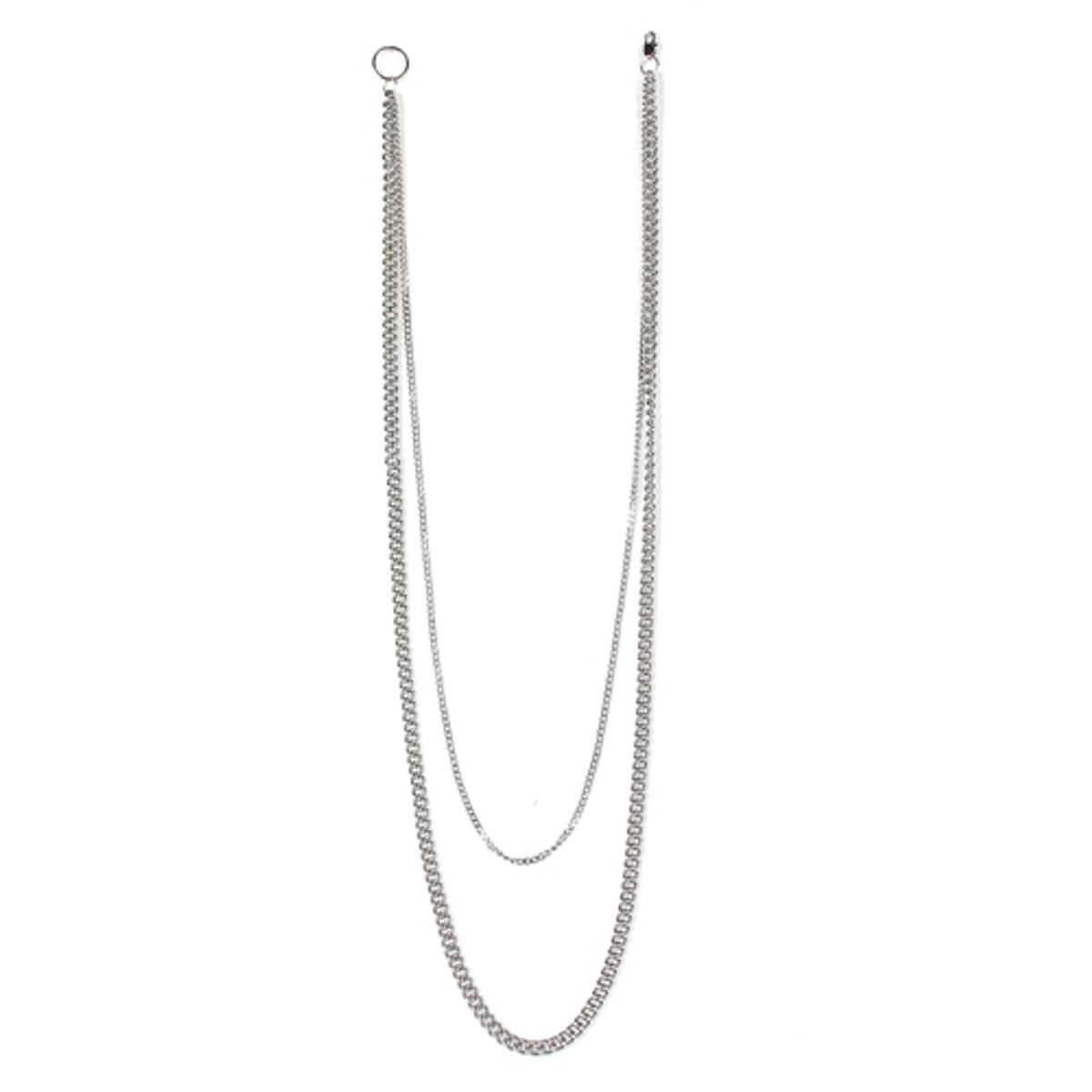 러쉬오프(RUSH OFF) [Surgical Steel] Two Silver Chainz Necklace / [써지컬스틸/변색.알러지x] 이중실버체인목걸이