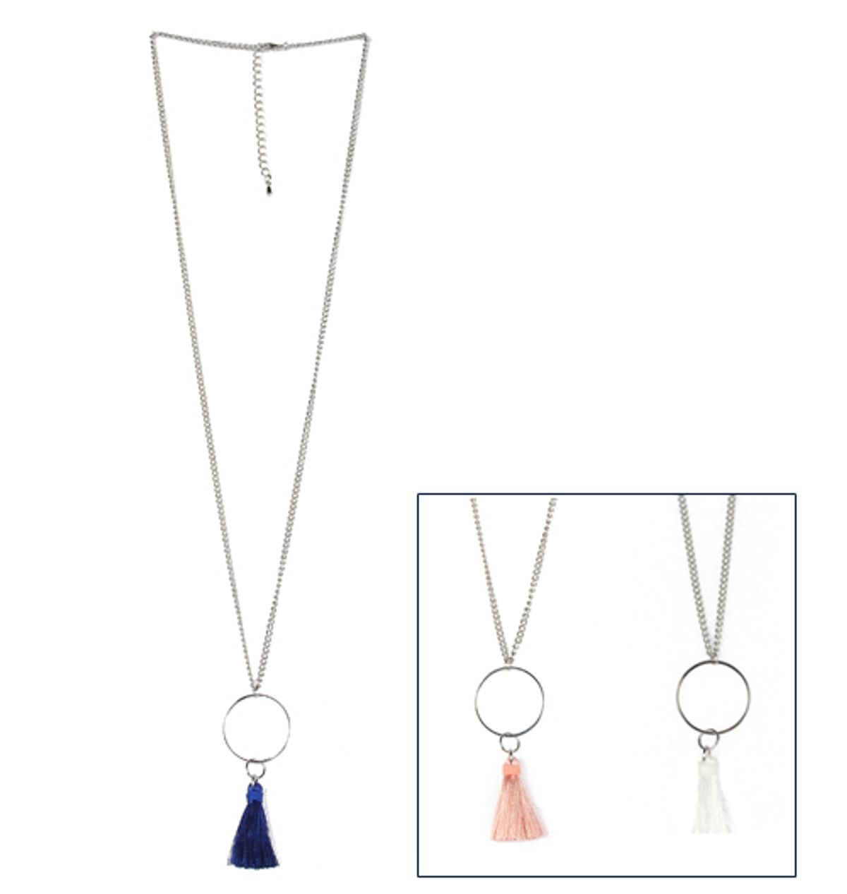 러쉬오프(RUSH OFF) [Surgical Steel] Tassel Point Silver Chain Necklace / [써지컬스틸/변색.알러지x] 테슬포인트 실버체인목걸이