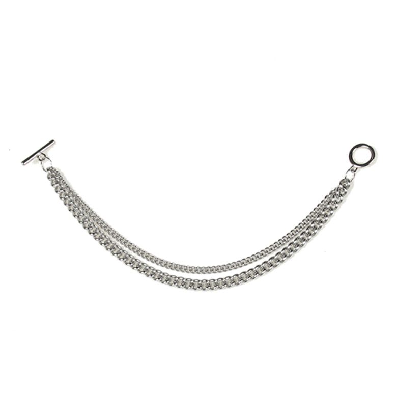 [Surgical Steel] Two Silver Chainz Bracelet /써지컬스틸  이중체인팔찌