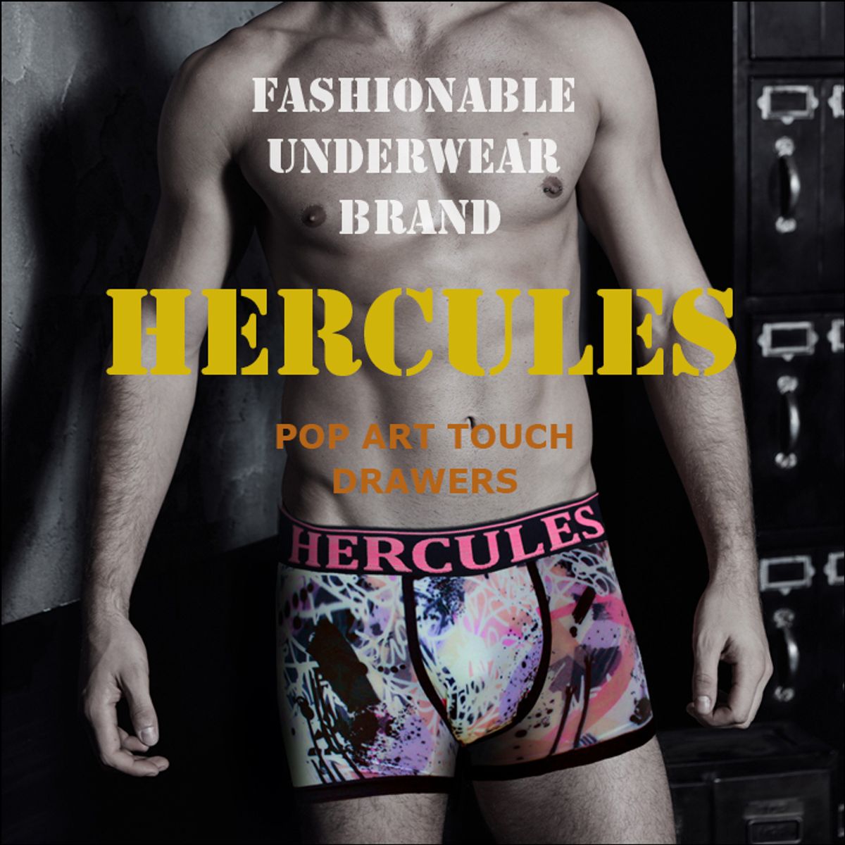 헤라클레스 언더웨어(HERCULES UNDERWEAR) [헤라클레스] 팝아트 터치 패셔너블 드로즈  HB2DR111M1