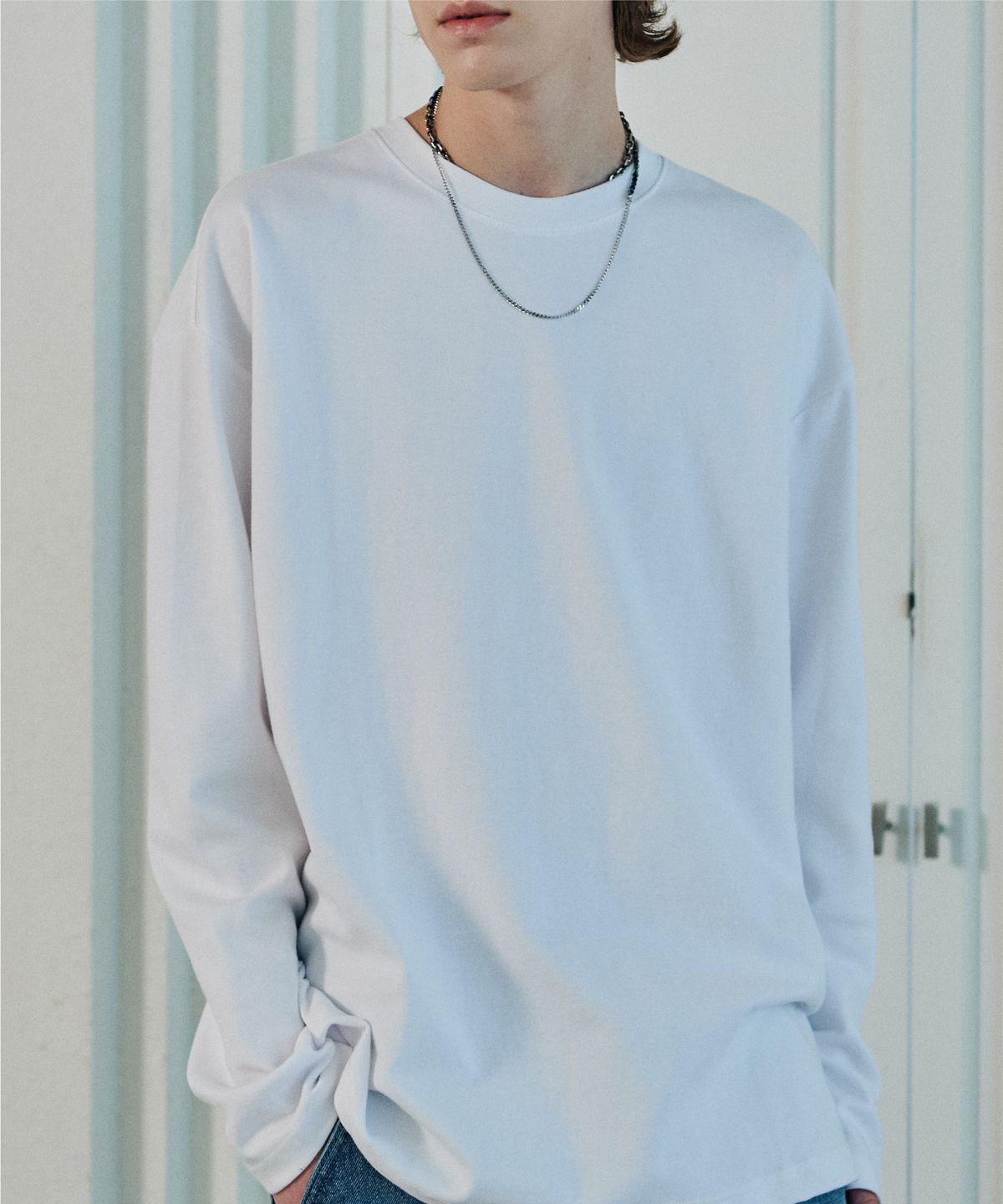 꼼파뇨(CPGN STUDIO) Longsleeve 무지 긴팔티 화이트