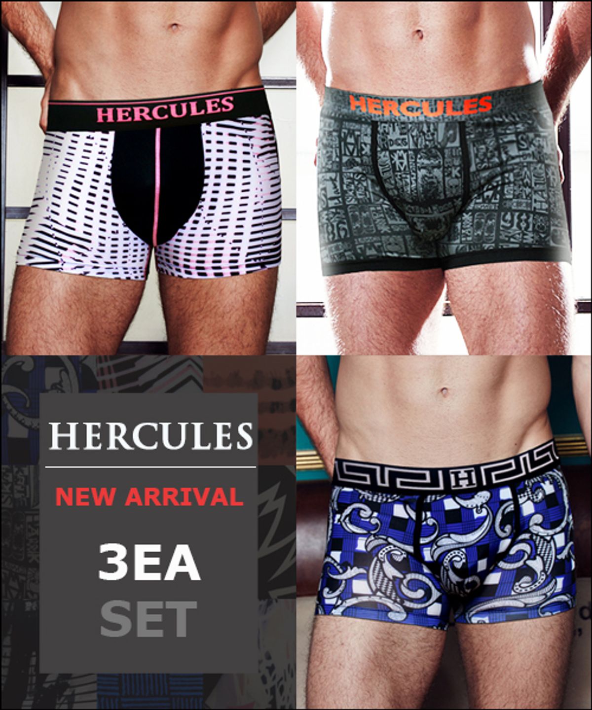 헤라클레스 언더웨어(HERCULES UNDERWEAR) [헤라클레스] 편하고 간지나는 드로즈 3패키지 HB2DR302SET