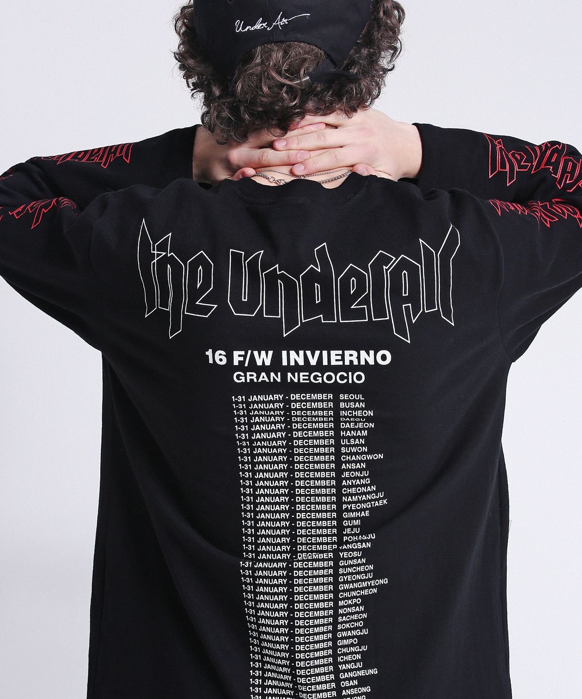 언더에어(UNDERAIR) Selling Tour Sleeve - Slashed - Red / White