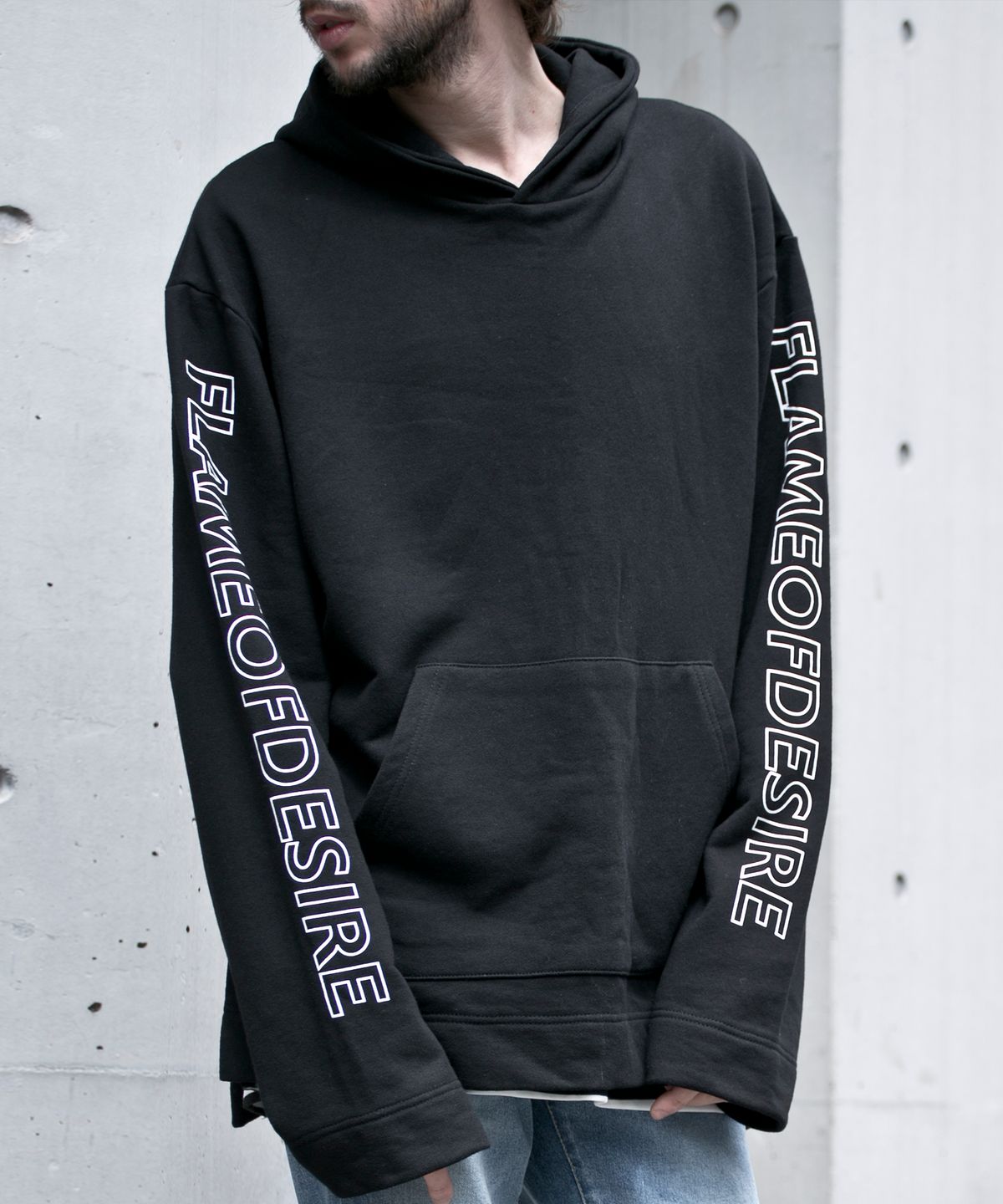 쟈니웨스트(JHONNY WEST) Lettering Over Hoody (Black)