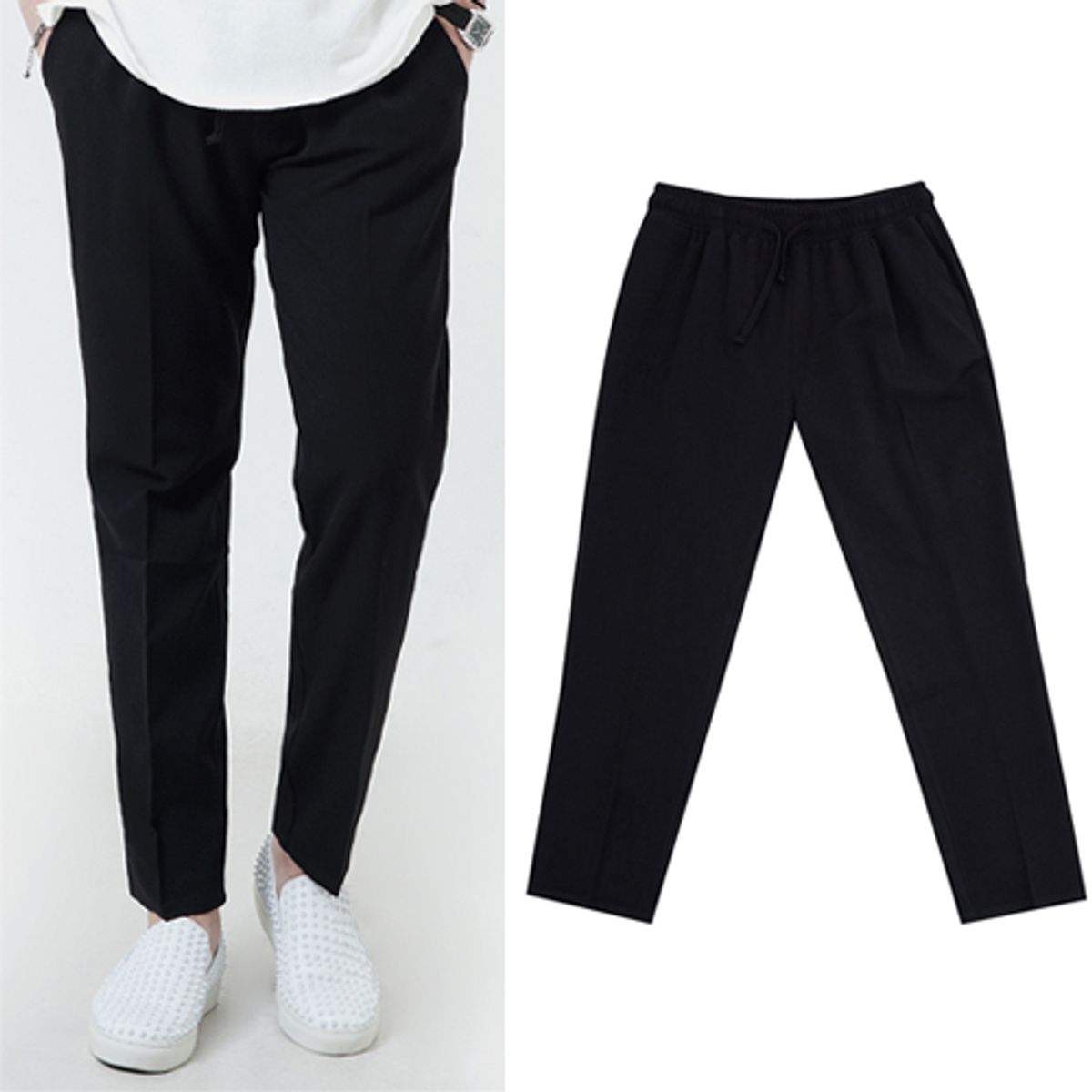 스트라이크(STRIKE) Relaxed Banding Slacks Black