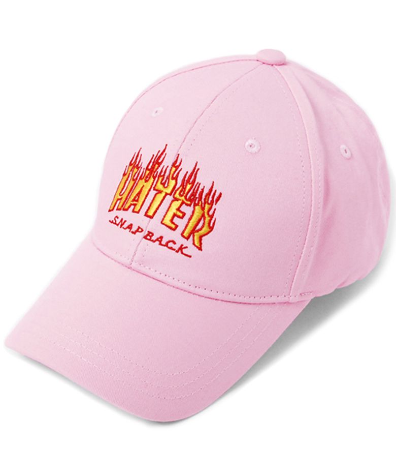 HATer 헤이터 플레임 불꽃 스냅 볼캡 핑크 HATER Flame Embroidery Cap Pink