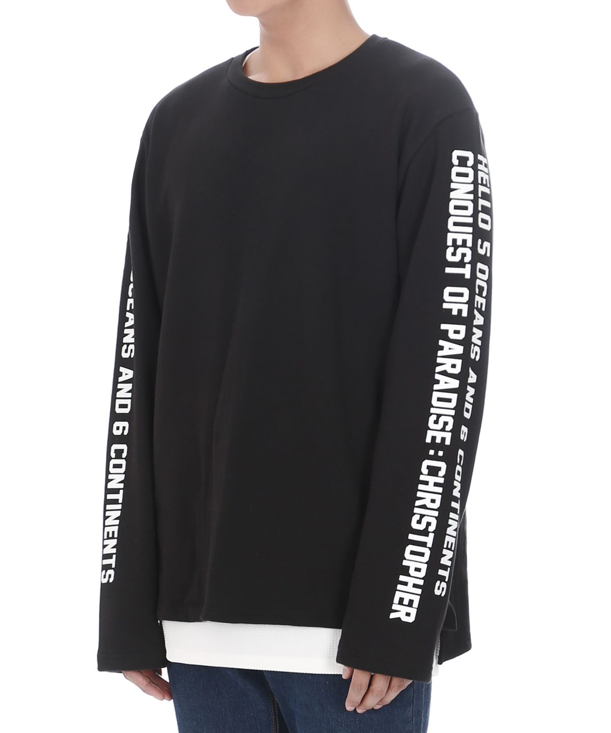 베리베인(VERYVAIN) TP58 INTENSE TYPO SWEAT (BLACK)
