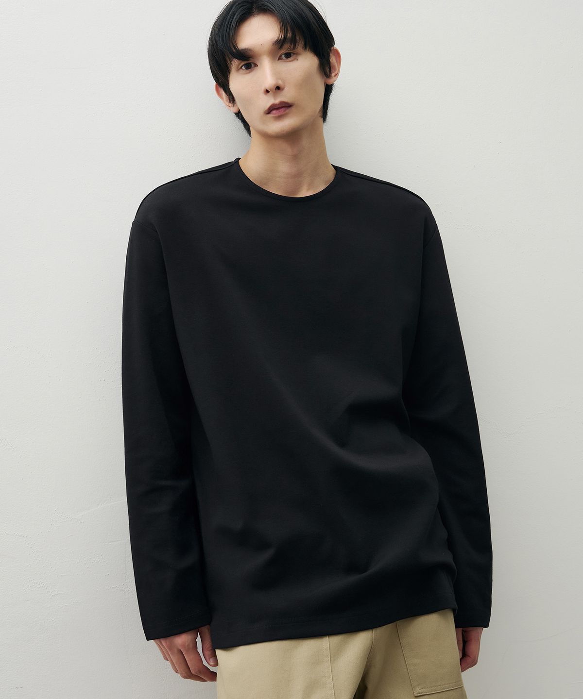 드로우핏(DRAW FIT) 릴렉스드 미니멀 라운드 티셔츠 [BLACK]