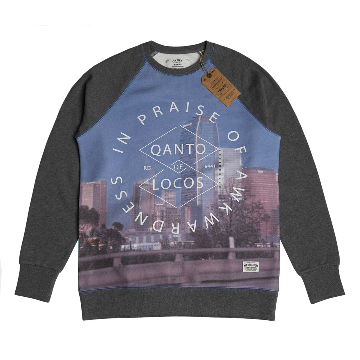 콴토데로코스(QANTO DE LOCOS) DOWNTOWN_CREWNECK_DARKGREY