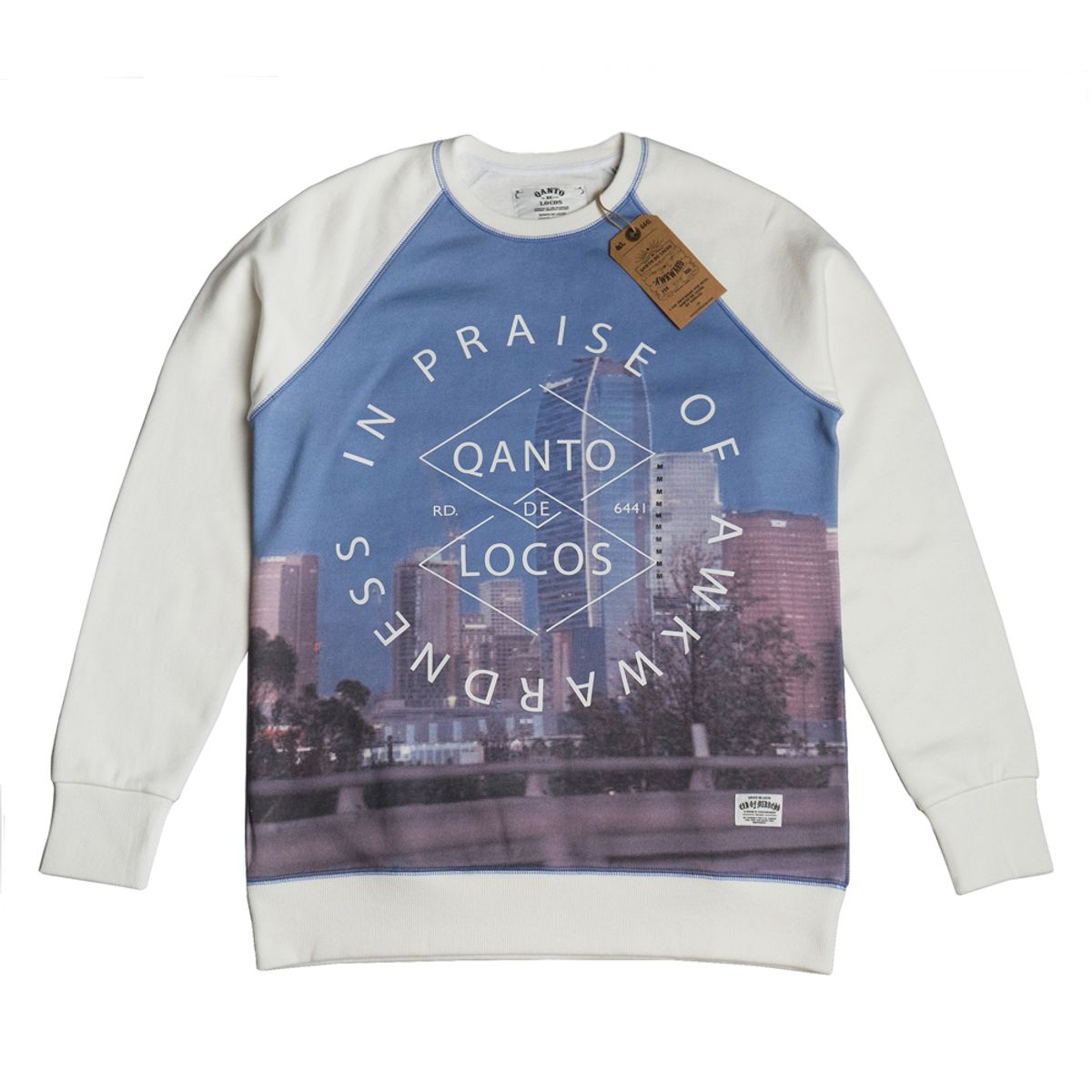 콴토데로코스(QANTO DE LOCOS) DOWNTOWN_CREWNECK_WHITE