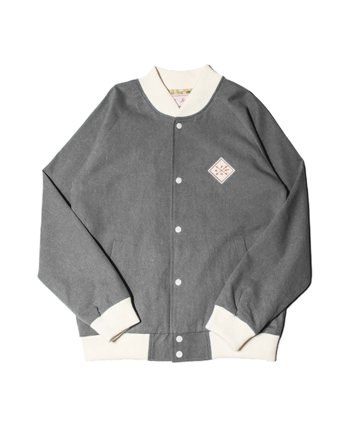 젬킨스(JEMKINS) FLORAL STADIUM JACKET CHARCOAL